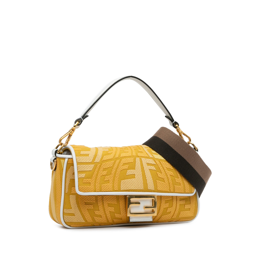 Pre-Loved Fendi Sarah Coleman FF Canvas Fisheye  Baguette Satchel - Picture 2 of 9
